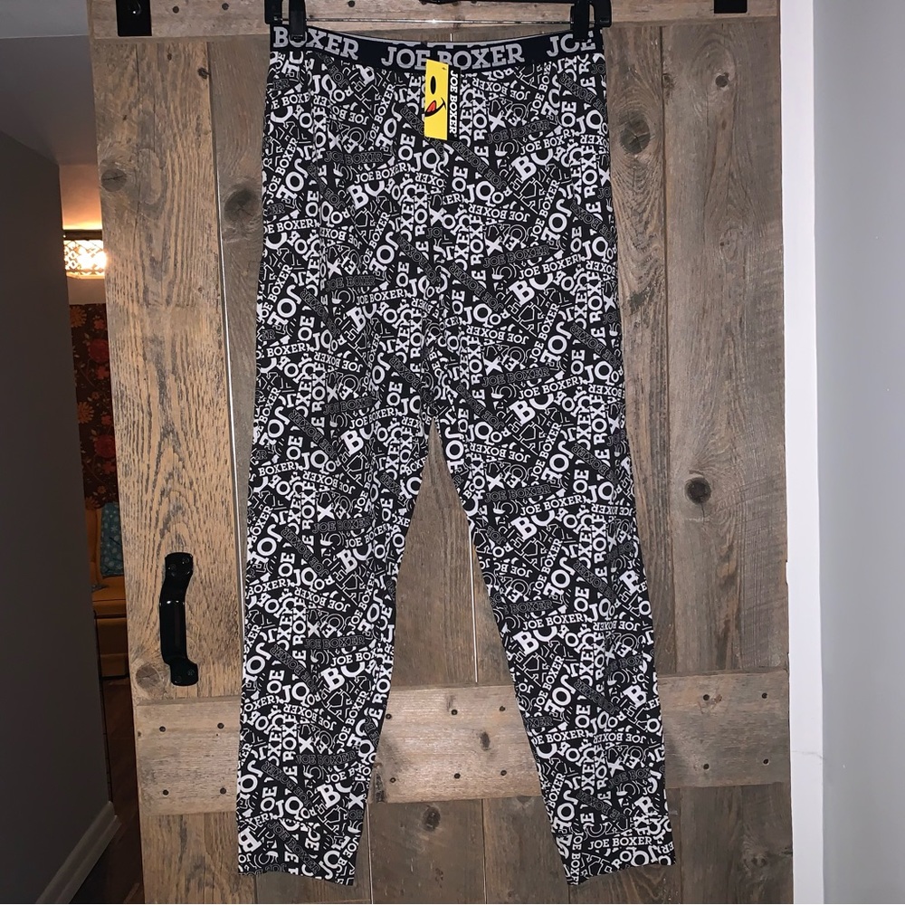 Men’s L Vintage NOS JOE BOXER Allover JB Logos Sleep Pants SPELLOUT Waist Band